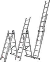 Лестница алюминиевая 3-секционная 3x6, 3390 мм Miol 90-120