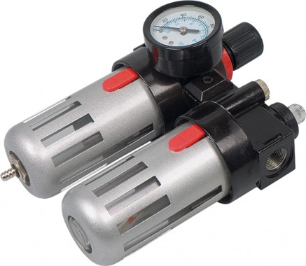 MIOL Фильтр воздушный с редуктором, смазывающим прибором и манометром 1/2" MIOL 81-430 - Картинка 1