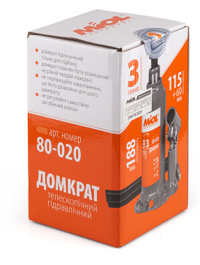 MIOL Домкрат гидравлический телескопический MIOL 3 т 80-020 - Картинка 2
